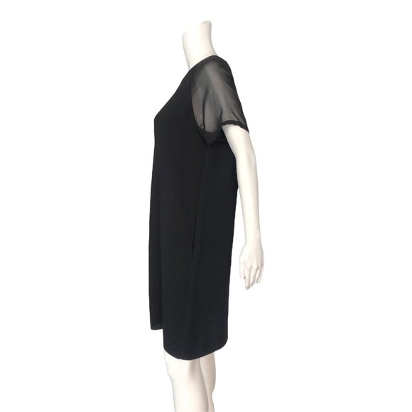 Vince Black Sheer Sleeve Shift Dress size Medium - Picture 2 of 8